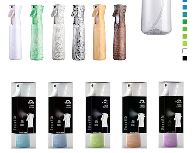 Plastic Misty Trigger Sprayer Bottle 200ml 300ml Water Barber Hair Fine Mist Continuous Spray Bottle