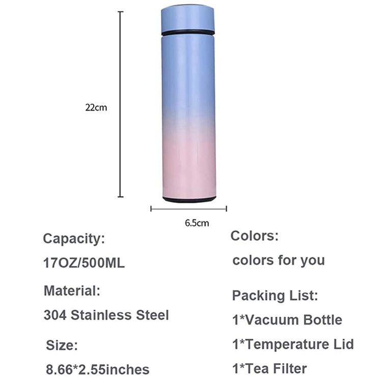 Digital Insulated Thermos Stainless Steel Smart Water Bottle with Digital Temperature