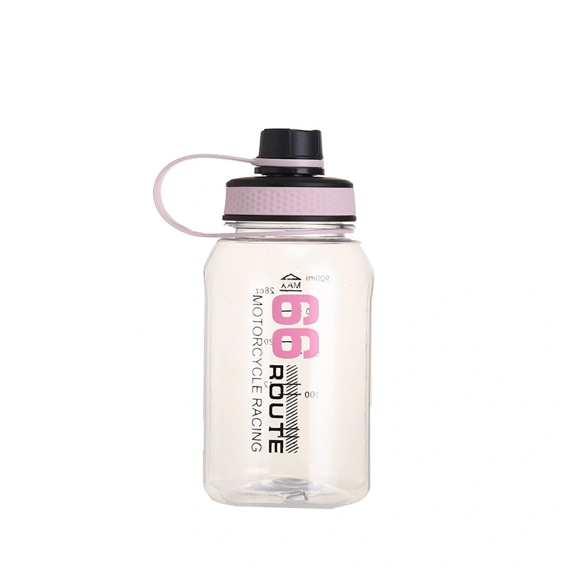 Portable Large Capacity 900ml Convenient Transparent Fitness Sports Water Bottle