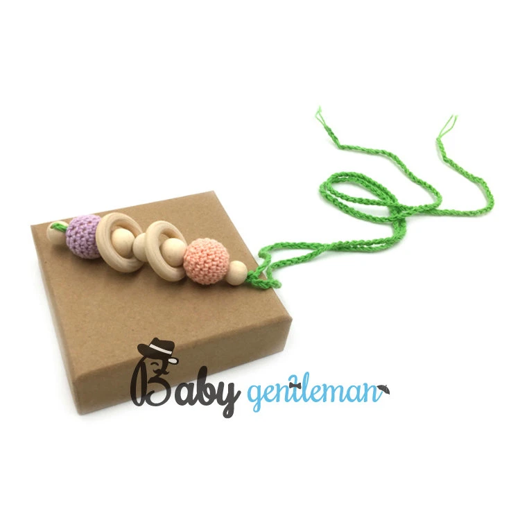 Best Selling Custom Handmade Wooden Silicone Pacifier Chain Wooden Kids Teething Baby Teether Toy Z08267K