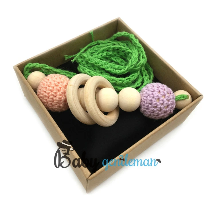 Best Selling Custom Handmade Wooden Silicone Pacifier Chain Wooden Kids Teething Baby Teether Toy Z08267K