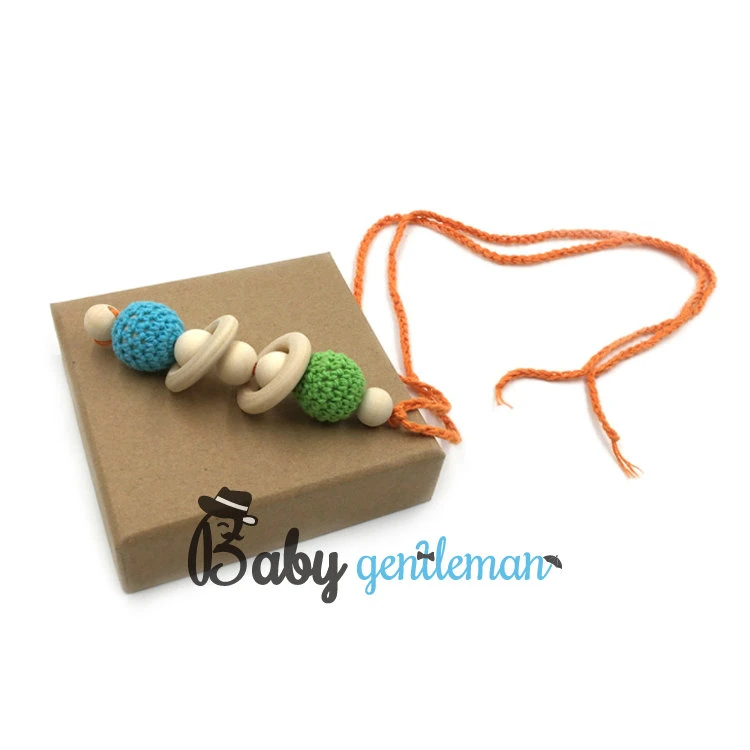 Best Selling Custom Handmade Wooden Silicone Pacifier Chain Wooden Kids Teething Baby Teether Toy Z08267K