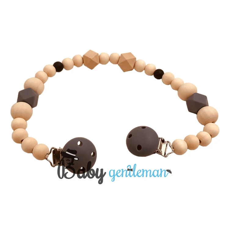 New Design Food Grade Safe Wooden Molar Beads Teether for Babies Z08197K